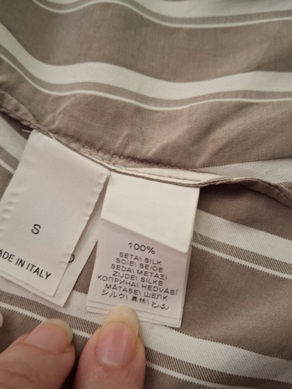 Brunello Cucinelli MH928DH306USA 100% Silk Striped Draped Top S - Picture 4 of 11